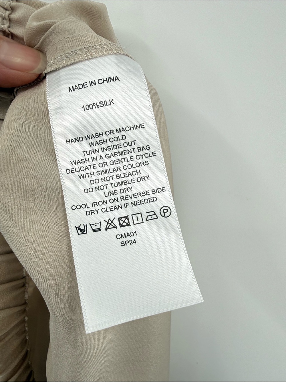 Quince 100% Silk Drawstring Wide Leg Pant in Champagne Size M - Picture 11 of 14